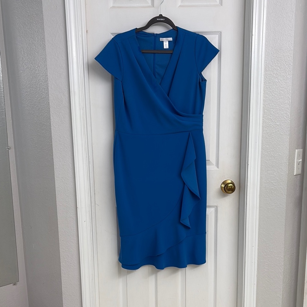 Elegant Blue Wrap Dress